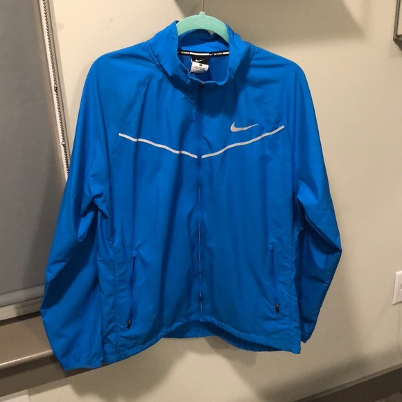 nike blue running jacket